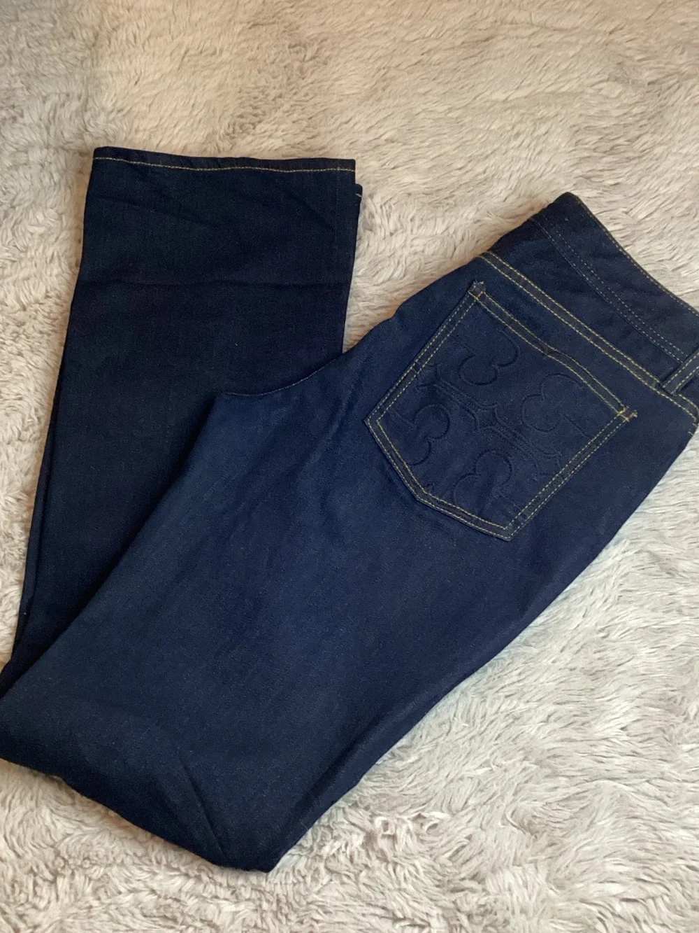 Tory Burch Dark Blue Boot Cut Jeans